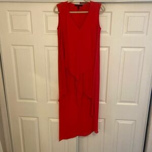 BCBG hi-low hot pink chiffon dress